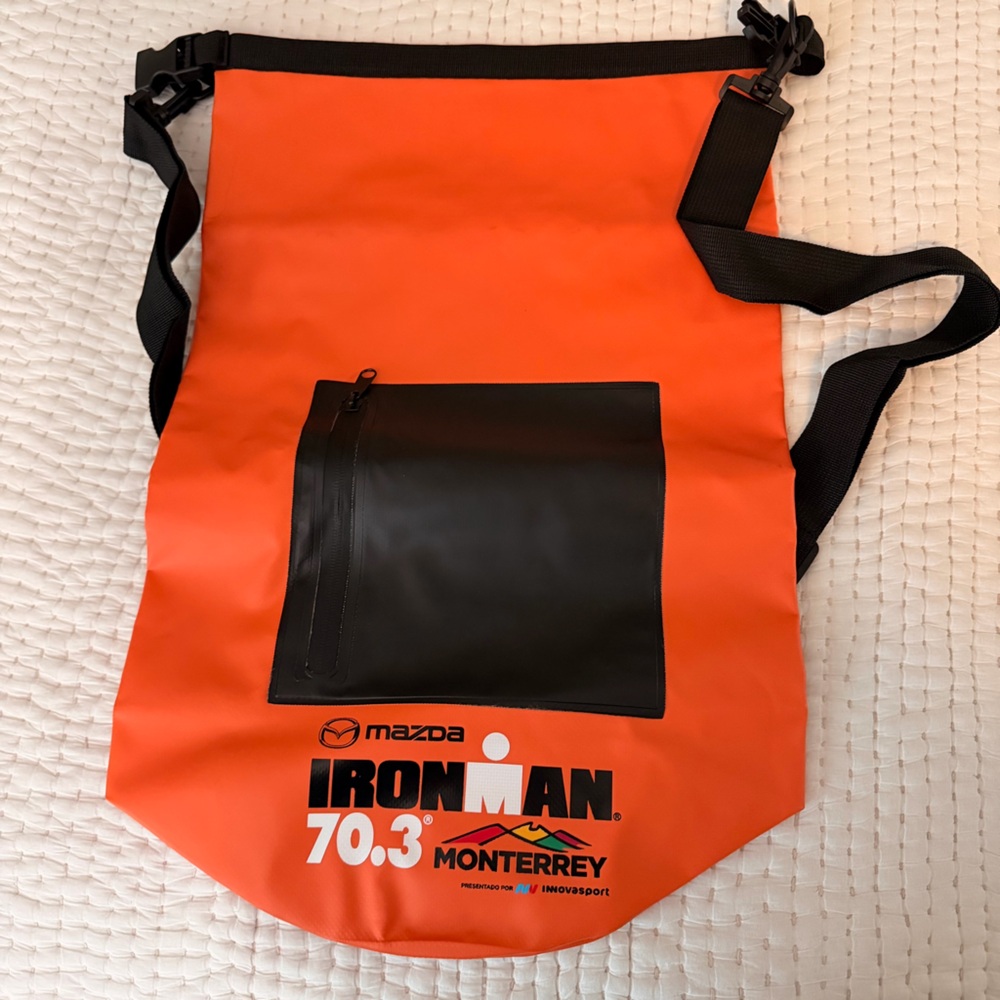 Ironman 70.3 Monterrey Waterproof Backpack Dry/Wet Gear Bag Orange/Black